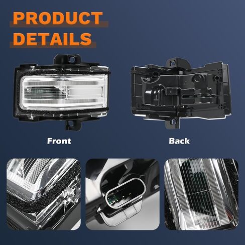 مؤشر مصباح LED لإشارة الانعطاف ومرآة السحب متوافق مع F250 F350 F450 Super Duty 2017-2022 استبدل الجانب الأيسر للسائق HC3Z-13B374-A in Kuwait