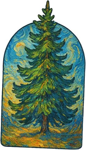 (3 Pack) Post-Impressionist Gogh Style Spruce Tree Sticker (1.75" x 2.75") in Saudi Arabia