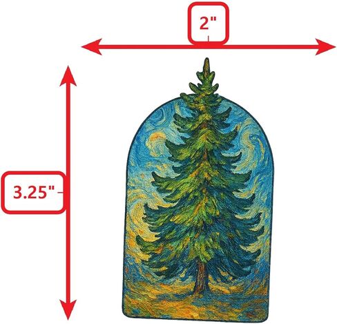 (3 Pack) Post-Impressionist Gogh Style Spruce Tree Sticker (1.75" x 2.75") in Saudi Arabia