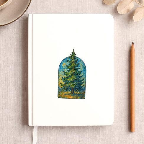 (3 Pack) Post-Impressionist Gogh Style Spruce Tree Sticker (1.75" x 2.75") in Saudi Arabia