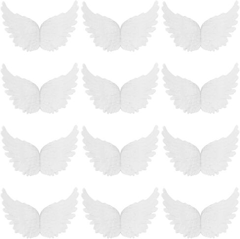 gorgecraft 12pcs 4 بوصة أجنحة الملاك الأبيض البلاستيك 3D الجارديان الجنية شجرة عيد الميلاد شنقا الحلي الزينة بقع الجناح لDIY الحرف زي حزب صالح اكسسوارات الشعر in Kuwait
