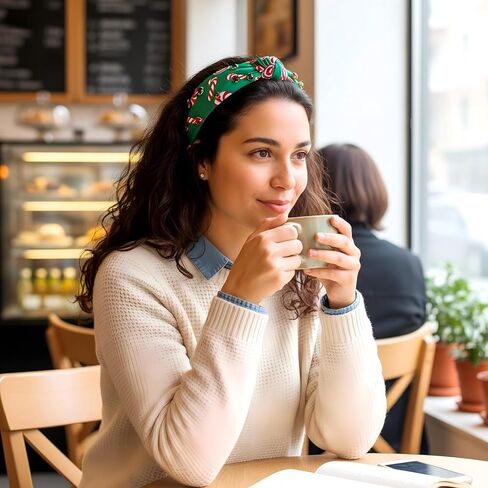 Christmas Headbands Candy Canes Crystal Knotted Headband Christmas Holiday Headwear Hair Accessories Gifts (Green) in Saudi Arabia