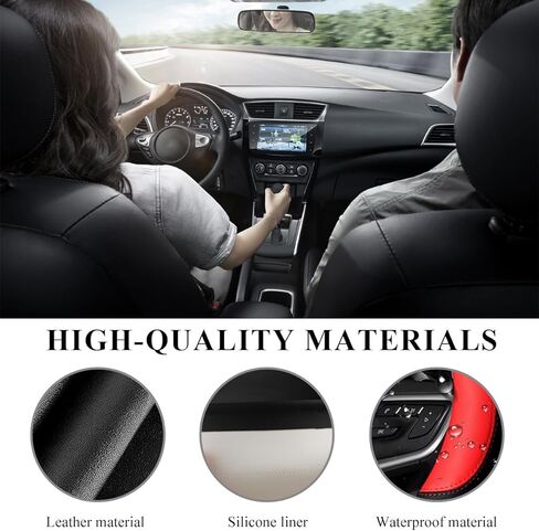 Car Steering Wheel Cover, Premium Leather Steering Wheel Protector with Anti-Slip Lining, Universal 15" Soft Breathable Auto Steering Wheel Cover, Interior Car Accessories (Black&Purple) in Saudi Arabia