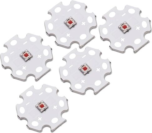 5Pcs 1W Red 3535 SMD High Power LED Chip with Aluminum Plate 20mm Star PCB Base Heat Sink Led Chip Replacement(350mA,2.0-2.2V,620-625nm,180deg) in Kuwait