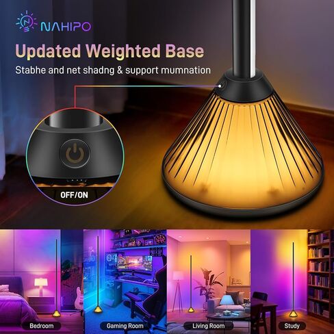 Smart LED Corner Floor Lamp – 16 Million DIY Colors, 68+ Scenes, Music Sync, App & Remote Control, Ambient Color-Changing Light for Living Rooms, Bedrooms & Gaming Rooms (1 Pack) in Saudi Arabia