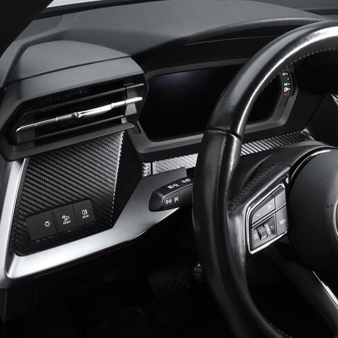 BETTERHUMZ Car Interior Console Dashboard Panel Trim Compatible with Audi A3 8Y S3 RS3 Sportback 2021-2025 for Alcantara Driver Side Panel Sticker Car Interior Molding Accessories (Carbon) in Saudi Arabia