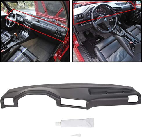 لوحة القيادة الداخلية ECOTRIC متوافقة مع 1984-1990 BMW E30 3 Series 318i 325e 325i 325is لوحة حماية غطاء لوحة القيادة باللون الأسود in Saudi Arabia