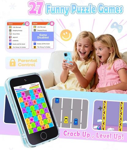 هاتف ذكي للأطفال، ألعاب هاتف للأطفال الصغار بشاشة لمس 3.5 بوصة للفتيات بعمر 3 4 5 6 7 8 سنوات، هاتف تعليمي للأطفال هدايا عيد الميلاد للفتيات من سن 3 إلى 8 سنوات، كاميرا مزدوجة، متتبع العادة، مشغل فيديو in Kuwait