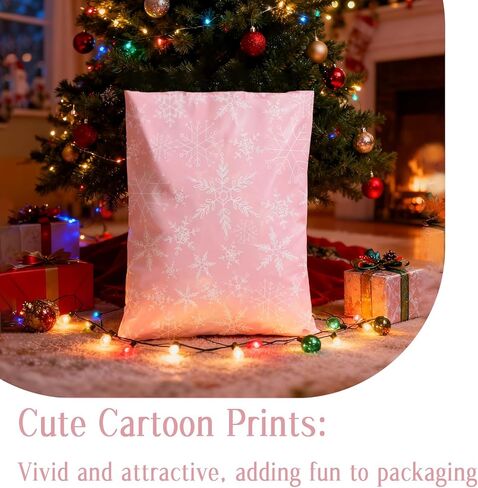 Christmas Poly Mailers 10x15 Inch 20Pcs - Self Seal Mailing Envelopes for Clothing & Small Business, Strong Adhesive Shipping Bags with Red Snow Design, Christma Mailing Envelopes (Snowflake) in Saudi Arabia