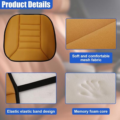 Car Seat Cushion Pad, Memory Foam Automotive Butt Cushion with Non-Slip Silicone Bottom, Breathable Driver Seat Protector for Vehicle, Home and Office Chairs (Black) in Saudi Arabia