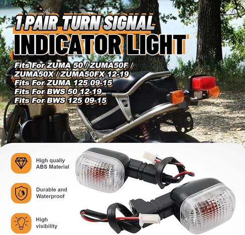 FSFY Rear Turn Signal Indicator Lamp Blinker Light Plastics White Motorbike for Yamaha ZUMA 50/50F/50X/50FX 12-19 BWS 125 09-23 in Saudi Arabia