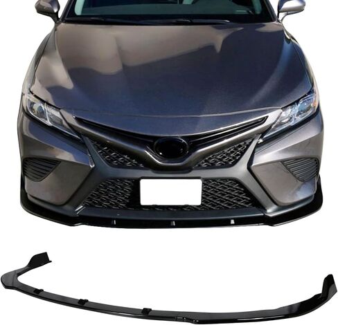 Front Bumper Lip Compatible with 2018-2020 Toyota Camry SE/XSE/Hybrid SE Only, Gloss Black PP Front Chin Lip Spoiler Bodykit by IKON MOTORSPORTS in Saudi Arabia