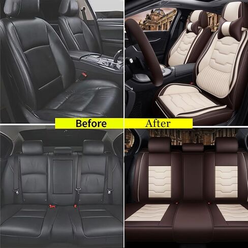 غطاء مقعد السيارة لسيارة Hyundai Santa Fe 2019-2022، غطاء مقعد جلدي مقاوم للماء، مضاد للانزلاق ومقاوم للتآكل، سهل التنظيف والتركيب، يحمي مقعد السيارة الأصلي (5 مقاعد فاخرة، أسود/أحمر) in Kuwait