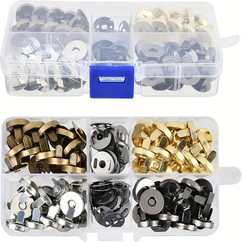40Set 14mm Magnetic Button Clasps Set - Metal Snap Fasteners for Sewing, Crafts, Wallets, Bags, Clothes, Leather-4 Colors Durable & Versatile Sewing Supplies, Sewing Accessories, Craft S, Multicolor in Saudi Arabia