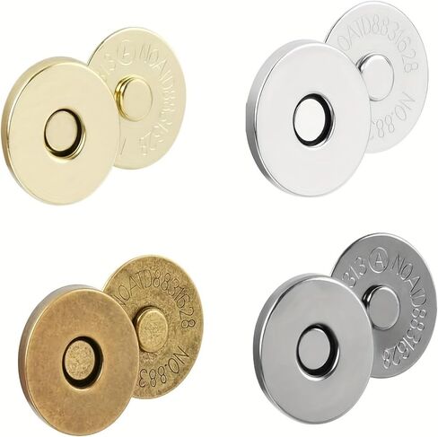 40Set 14mm Magnetic Button Clasps Set - Metal Snap Fasteners for Sewing, Crafts, Wallets, Bags, Clothes, Leather-4 Colors Durable & Versatile Sewing Supplies, Sewing Accessories, Craft S, Multicolor in Saudi Arabia