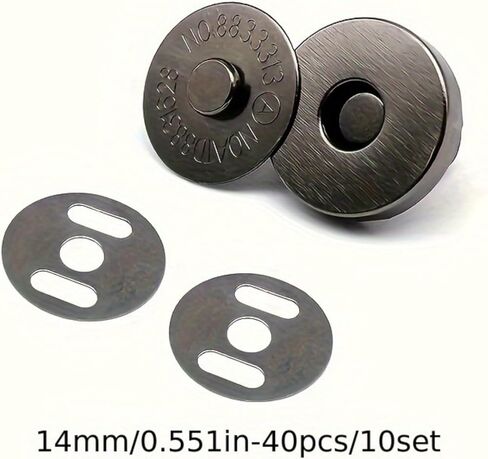 40Set 14mm Magnetic Button Clasps Set - Metal Snap Fasteners for Sewing, Crafts, Wallets, Bags, Clothes, Leather-4 Colors Durable & Versatile Sewing Supplies, Sewing Accessories, Craft S, Multicolor in Saudi Arabia