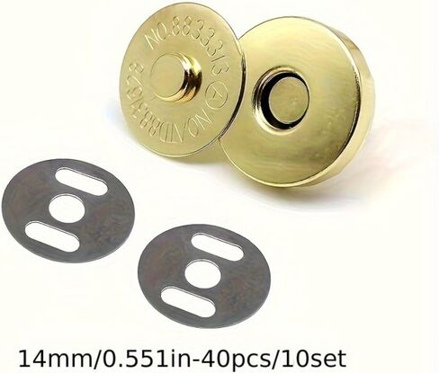 40Set 14mm Magnetic Button Clasps Set - Metal Snap Fasteners for Sewing, Crafts, Wallets, Bags, Clothes, Leather-4 Colors Durable & Versatile Sewing Supplies, Sewing Accessories, Craft S, Multicolor in Saudi Arabia