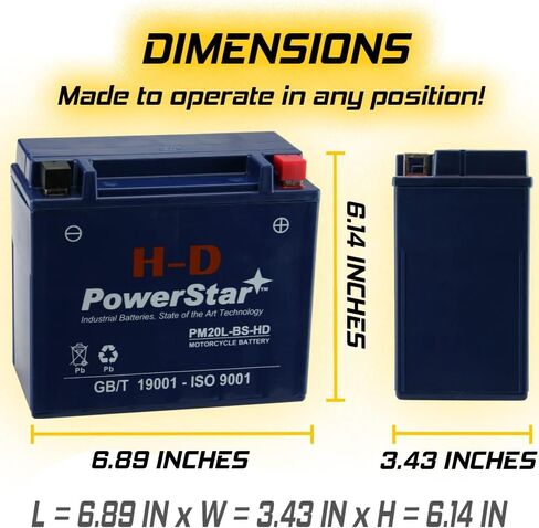 بطارية H-D PowerStar FAYTX20L لسيارة Harley-DAVIDSON 65989-97C - ضمان لمدة 3 سنوات in Kuwait