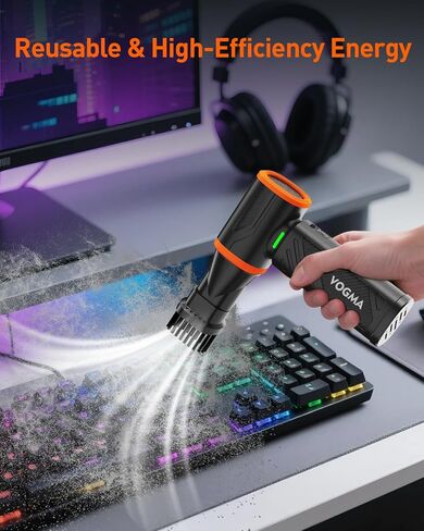 Electric Compressed Air Duster and Air Pump & Vacuum 2 in 1,Rechargeable 100000RPM Cordless No Canned Air Duster Air Blower for Computer/PC/Keyboard in Saudi Arabia