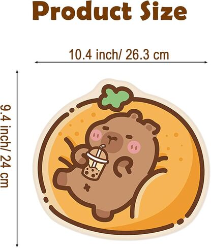 Capybara Mouse Pad, Capybara Lying on Orange Sofa Novelty Desk Mat, Non-Slip Gaming & Office Mousepad, Cute Kawaii Animal-Themed Ergonomic Mouse Pad for PC, Laptop, Computer in Saudi Arabia