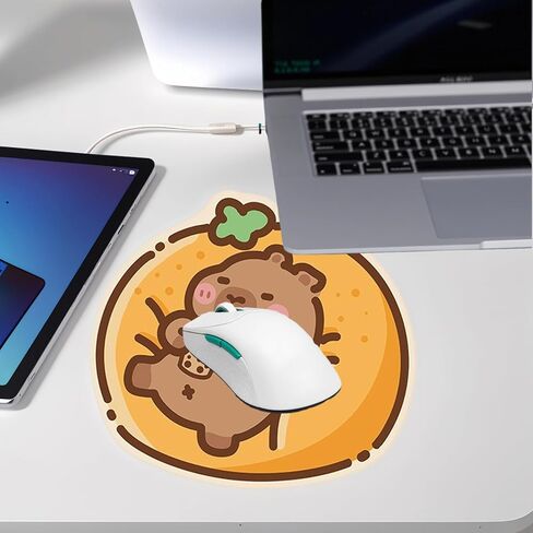Capybara Mouse Pad, Capybara Lying on Orange Sofa Novelty Desk Mat, Non-Slip Gaming & Office Mousepad, Cute Kawaii Animal-Themed Ergonomic Mouse Pad for PC, Laptop, Computer in Saudi Arabia