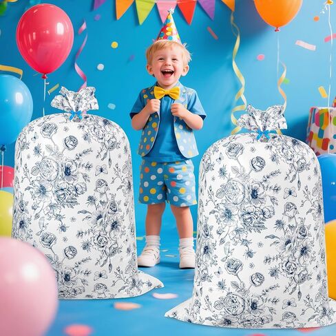 R HORSE Extra Large Plastic Gift Bags - 2Pcs Pink Bow Jumbo Gift Bags with Ropes and Tags 48" x 36" Oversized Present Wrapping Bag Giant Goodie Bag for Baby Shower Birthday Wrapping Supplies in Saudi Arabia