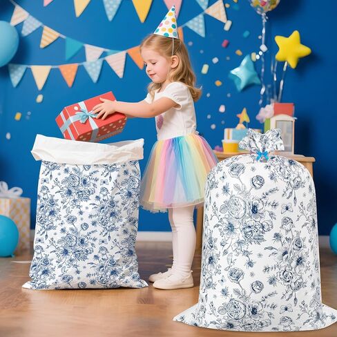 R HORSE Extra Large Plastic Gift Bags - 2Pcs Pink Bow Jumbo Gift Bags with Ropes and Tags 48" x 36" Oversized Present Wrapping Bag Giant Goodie Bag for Baby Shower Birthday Wrapping Supplies in Saudi Arabia