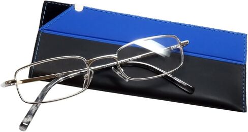 Calabria R753 Designer Rectangle Metal Reading Glasses +0.50 Gold Men Women One Power Reader Trendy Stylish Vintage Eyeglass in Saudi Arabia