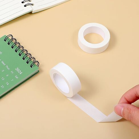 3 Rolls White Washi Tape Self-Adhesive Decorative Painters Tape 32 Feet x 0.6 Inch Washi Tapes Decorative Masking Tapes Duct Craft for Packaging Decor Journals Scrapbooks Planners DIY Gift in Kuwait