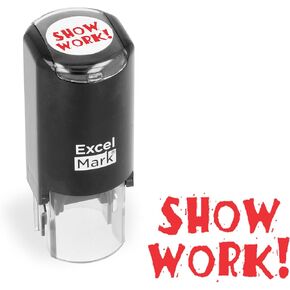 Round Teacher Stamp - Show Work! - RED Ink in Saudi Arabia