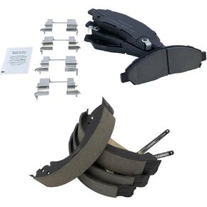 Front and Rear Brake Pads Ceramic Hardware Compatible with 2004-2008 Chevrolet Colorado 2004-2008 GMC Canyon 2006 Isuzu i-280 2006 Isuzu i-350 2007-2008 Isuzu i-290 2007-2008 Isuzu i-370 in Saudi Arabia