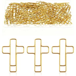 170 Pcs Bible Cross Paper Clips, 1.3" X 0.9" Gold Cross Shaped Paperclips for Journaling Papers Clip Bookmarks in Kuwait