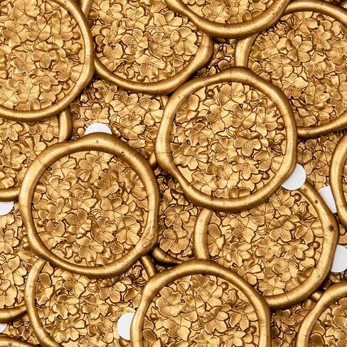 Nuvretk 30pcs Handmade Gold Wax Seal Stickers, 3D Sakura Cluster Design, Elegant Self-Adhesive Envelope Seals for Wedding, Birthday, Party, and Event Invitations in Saudi Arabia