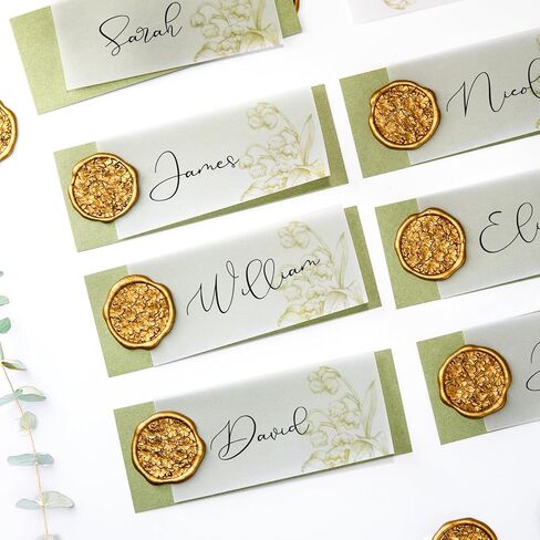 Nuvretk 30pcs Handmade Gold Wax Seal Stickers, 3D Sakura Cluster Design, Elegant Self-Adhesive Envelope Seals for Wedding, Birthday, Party, and Event Invitations in Saudi Arabia