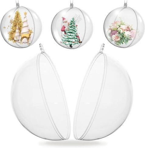 Koogel 20 PCS 80mm/3.15 Inch Clear Ornaments Balls, Christmas DIY Fillable Ball Transparent Ball Baubles Crafts for Party Favor Wedding Christmas Birthday Home Decor in Saudi Arabia