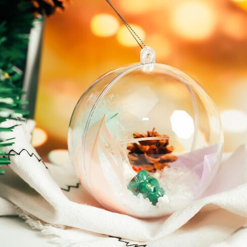 Koogel 20 PCS 80mm/3.15 Inch Clear Ornaments Balls, Christmas DIY Fillable Ball Transparent Ball Baubles Crafts for Party Favor Wedding Christmas Birthday Home Decor in Saudi Arabia