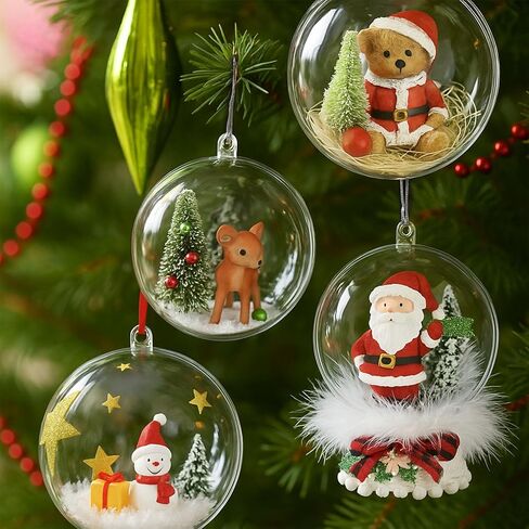 Koogel 20 PCS 80mm/3.15 Inch Clear Ornaments Balls, Christmas DIY Fillable Ball Transparent Ball Baubles Crafts for Party Favor Wedding Christmas Birthday Home Decor in Saudi Arabia