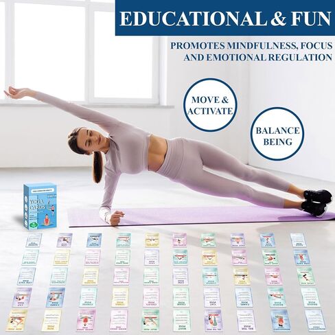 gisgfim Yoga Cards 92 Yoga Poses Workout Positions Flashcards with Instructions Cues and Sanskrit Names for Home Gym Use Beginner Advanced Learner Educational Activity Promote Mindfulness Relaxation in Saudi Arabia