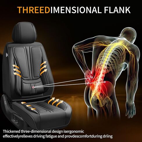 أغطية مقاعد السيارة متوافقة مع Ford Fusion 2007-2017 2018 2019 2020. تغطية كاملة من الجلد المقاوم للماء، متوافق مع الوسادة الهوائية، واقي وسادة المقعد لجميع الأحوال الجوية (مجموعة كاملة، أسود) in Kuwait