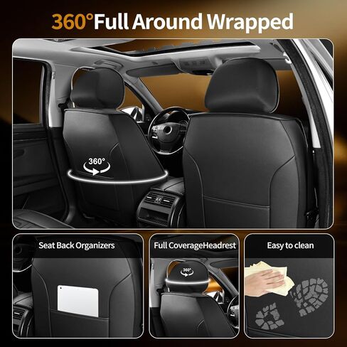 Fit Maverick Car Seat Covers Compatible with Ford Maverick 2022-2024 2025 2026.Full Coverage Waterproof Leather,Compatible with Airbag,All - Weather Seat Cushion Protector(Full Set, Black) in Saudi Arabia