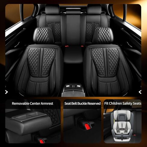 Fit Maverick Car Seat Covers Compatible with Ford Maverick 2022-2024 2025 2026.Full Coverage Waterproof Leather,Compatible with Airbag,All - Weather Seat Cushion Protector(Full Set, Black) in Saudi Arabia