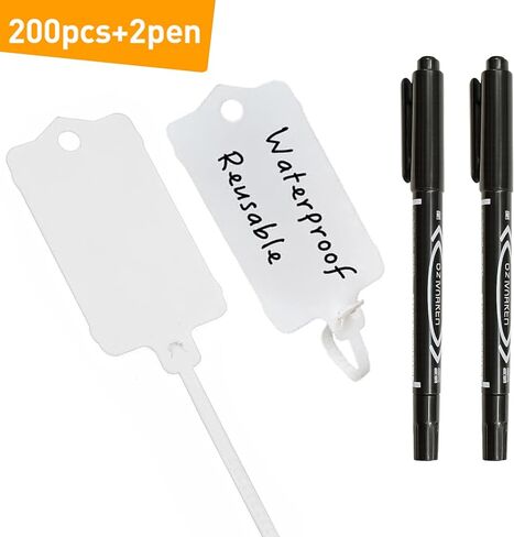 100pcs Plastic Tags for Labeling with a Marker Pen, White Waterproof Label Tags for Keys, Luggage, Retail Inventory and Shipping Tag (white-100pc) in Saudi Arabia