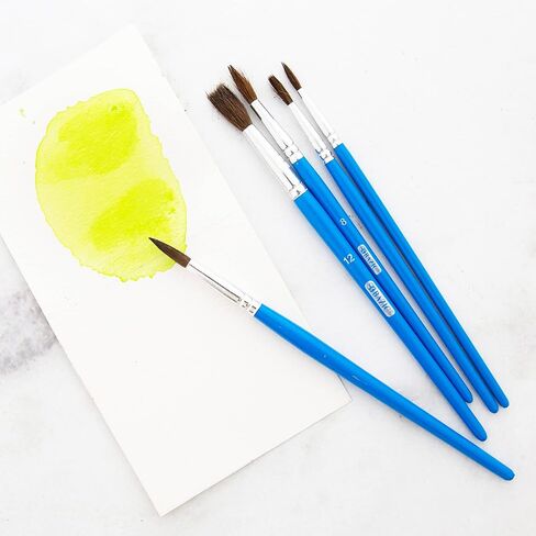 BAZIC Products Paint Brushes Set Round Natural Hair Brush, Paintbrushes for Acrylic Oil Watercolor Gouache Art Painting (5/Pack), 1-Pack in Saudi Arabia