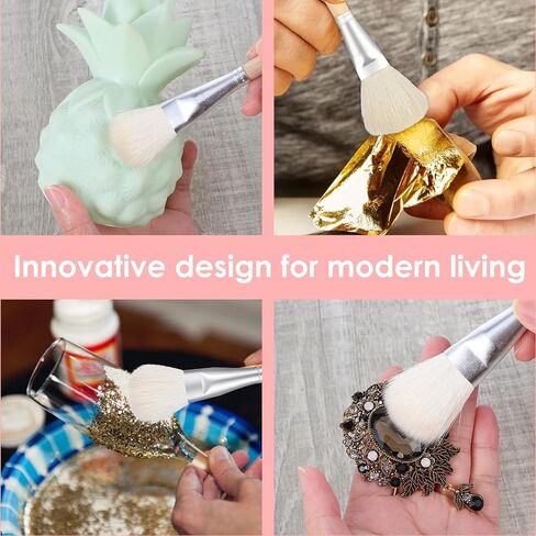 10pcs Mop Brush for Acrylic Painting, Pottery Glazing Brushes, Goat Hair Mop & Blending Brushes for Pottery, Acrylic, Watercolor, Oil - Soft Bristle Artist Tools for Glazing, Detailing, and Finishing in Saudi Arabia