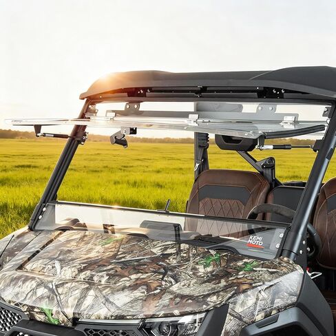 زجاج أمامي قابل للطي 3 في 1 من KEMIMOTO متوافق مع CFMOTO UFORCE U10 Pro/Pro XL 2025+، زجاج أمامي بمقبض مطور مع شرائط مطاطية مثبتة مسبقًا، وإكسسوارات نافذة أمامية مضادة للخدش in Saudi Arabia