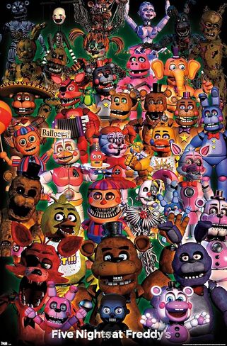 Trends International Five Nights at Freddy's - Ultimate Group Wall Poster, 14.725" x 22.375", Premium Unframed Version in Saudi Arabia