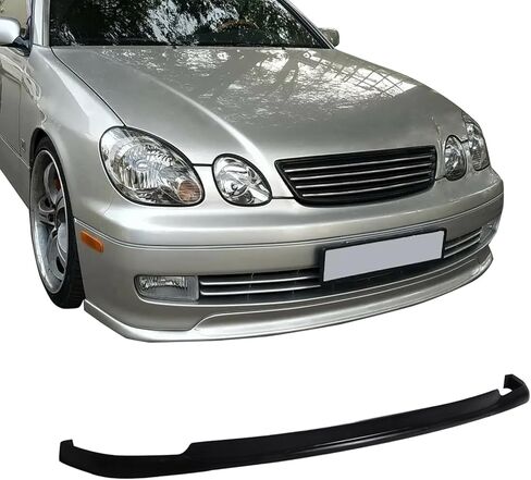 Front Bumper Lip Compatible with 1998-2005 Lexus GS300 & GS400 & GS430, VIP Style PU Black Front Lip Spoiler Splitter by IKON MOTORSPORTS, 1999 2000 2001 2002 2003 2004 2005 in Saudi Arabia