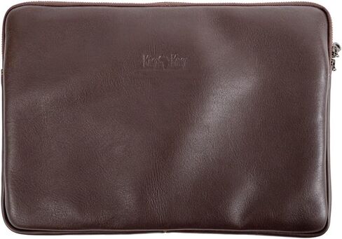 KING KONG Leather Laptop Sleeve, 14'' Notebook Case, Full-Grain Buffalo Leather Laptop Sleeve, Soft Cushioning and Waterproof Lining, Premium Zip, Designed to fit Mac Laptops, Brown in Saudi Arabia