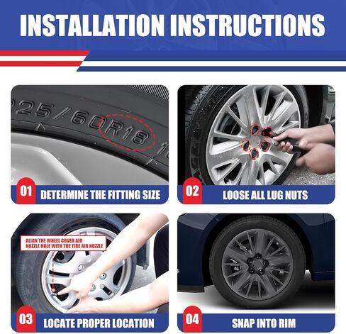 18 Inch Hubcaps Wheel Covers Fit for Chevy Impala 2014-2020, R18 Hub Caps Wheel Rims Covers Bolt-on Chevy Impala 14-20, Set of 4, PP Material, (18-Inch, Silver Lacquer) in Kuwait