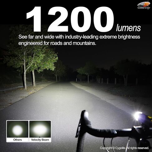 Cygolite Velocity SL 1000 Lumen Bicycle Light–Anodized Aluminum Alloy– 9 Light Modes– Fine Tunable Brightness- Compact IP67 Waterproof– Secure Hard Mount– USB-C Recharge– Road,Mountain,Commuter Bikes in Kuwait